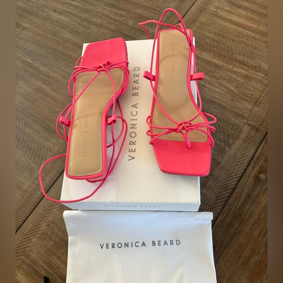 Veronica Beard Foley Ankle Tie Sandals - Picture 1 of 3